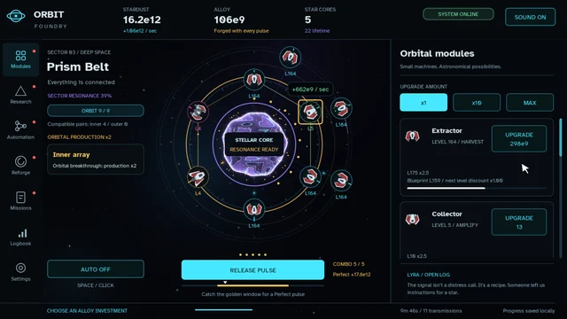 Develop your orbital foundry